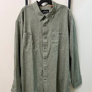 Orvis Men's green button up shirt XXL NWOT